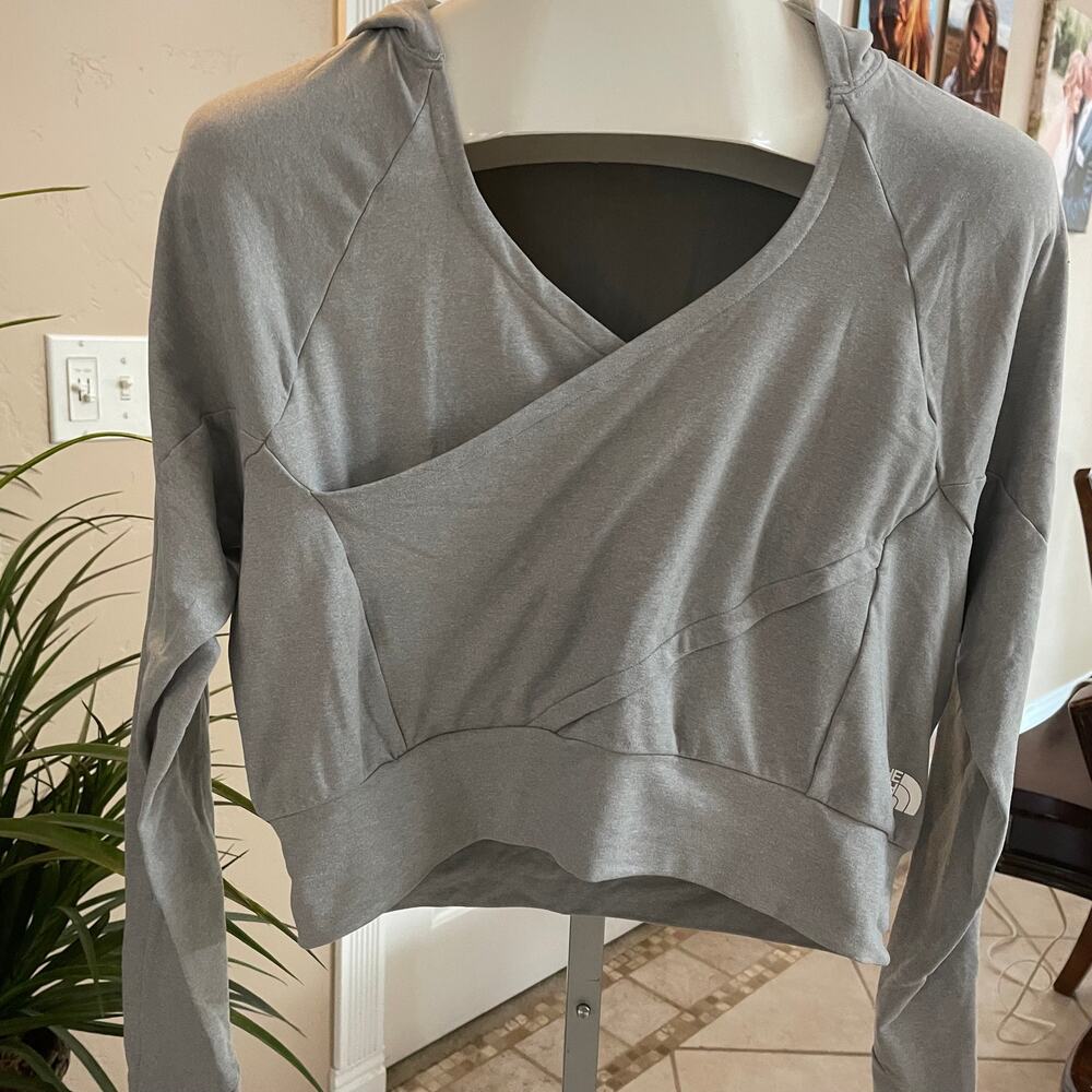 The North Face Gray Cropped Wrap Sweatshirt
